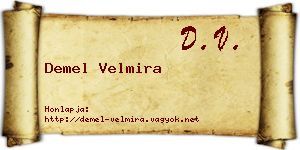 Demel Velmira névjegykártya